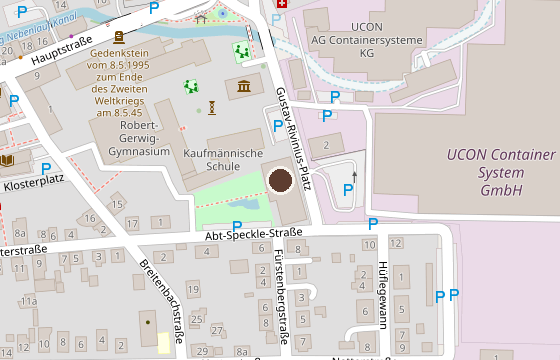 Karte: Stadthalle Hausach, Gustav-Rivinius-Platz 3 (öffnet OpenStreetMap in neuem Fenster)